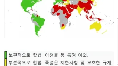 전세계 포르노 합법 불법 지도