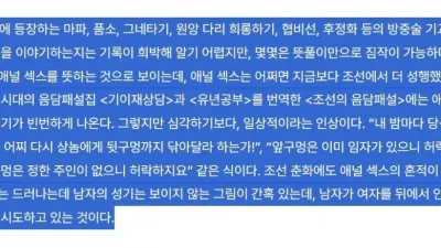 조선시대 여자들도 즐겼던 애널 야스